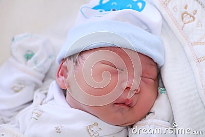 New Born Baby Boy Stock Photo