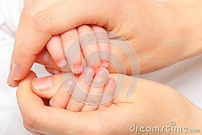 New born baby hand Stock Photo