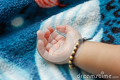 New born baby hand Stock Photo