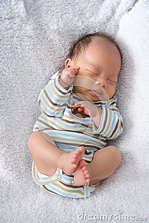 New Born Baby sleeping Stock Photo
