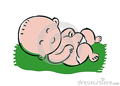 New born baby.Vector illustration of cute baby. Vector Illustration