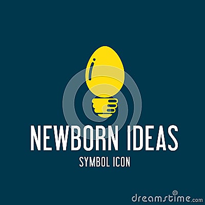 New Born Ideas Vector Concept Symbol Icon or Logo Vector Illustration