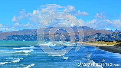 New Briton Beach Christchurch - New Zealand Stock Photo