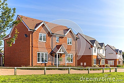 New build modern detached houses. UK Stock Photo