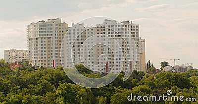 A new building built near the park Stock Photo