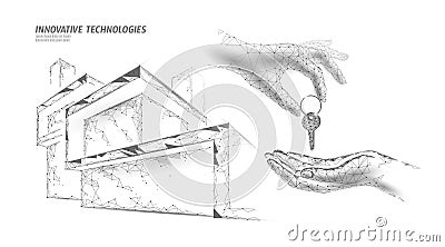 New building residential complex. Seller house door keys. Sale real estate apartment home access. Sell concept vector Vector Illustration