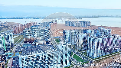 New buildings and construction sites aerial panoramic view Stock Photo