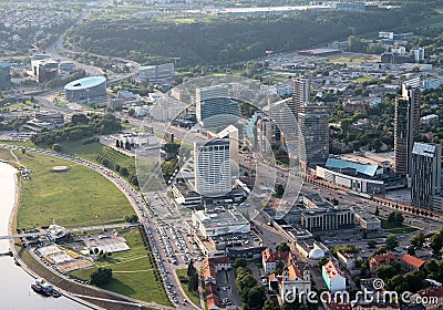 New buildings in Vilnius Lithuania, aerial view Editorial Stock Photo