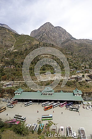 New bus stand built in Himalayan village Rampur state Himachal Pradesh Editorial Stock Photo