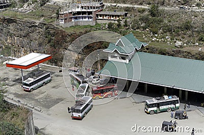 New bus stand built in Himalayan village Rampur state Himachal Pradesh Editorial Stock Photo