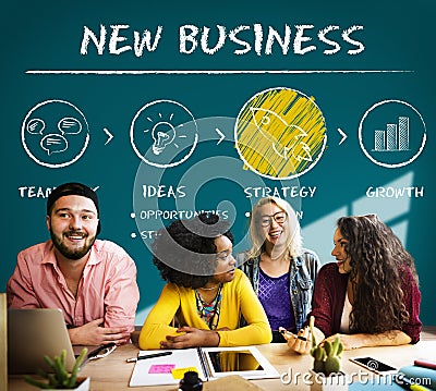 New Business Begin Launch Growth Success Concept Stock Photo