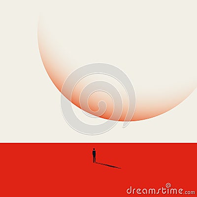 New business opportunities, unknown challenges and uncertain future vector concept. Symbol of new chance, beginning. Vector Illustration