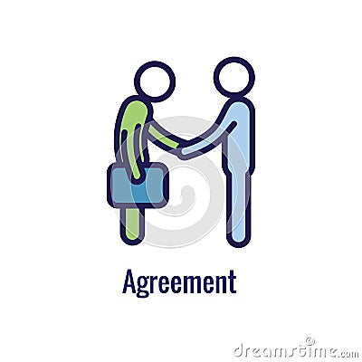 New Business Process Icon | Client agreement phase Vector Illustration