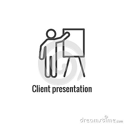 New Business Process Icon, Client Presentation phase Vector Illustration