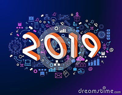 2019 new business success strategy Vector Illustration