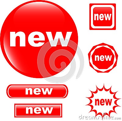 NEW button web glossy icon Stock Photo