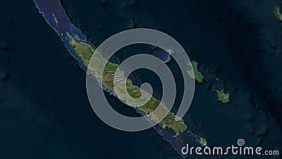 New Caledonia highlighted. High-res satellite Stock Photo