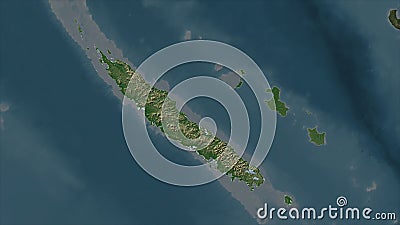 New Caledonia highlighted. Pale Stock Photo