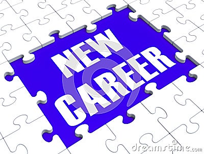 New Career Puzzle Showing Future Employment Stock Photo