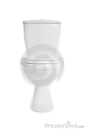 New toilet bowl on white background Stock Photo
