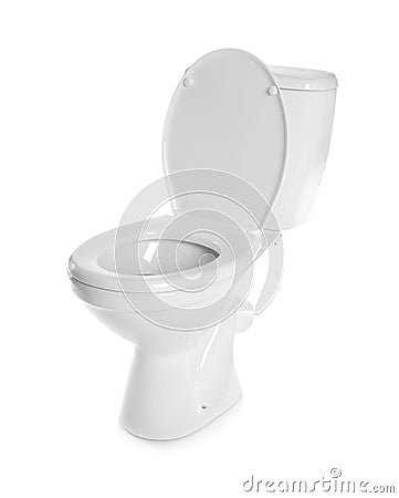 New toilet bowl on white background Stock Photo