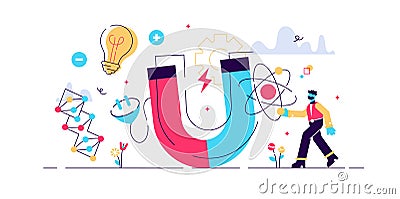 Physics vector illustration. Flat tiny Vector Illustration