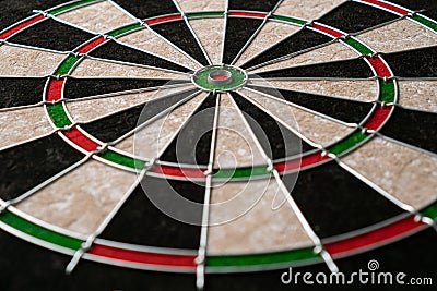 The new classic professional sisal dart target. Close-up, angle view. Stock Photo