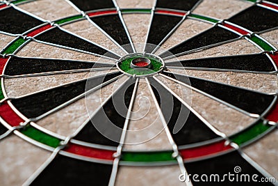 The new classic professional sisal dart target. Close-up, angle view. Stock Photo