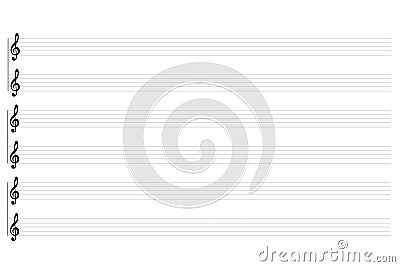 New clean abstract single print pad element for musicnotes stave notation. Stock Photo