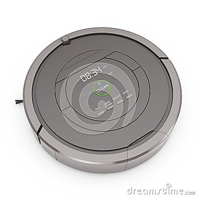 New Cleaning Technology Concept. Smart Robotic Vacuum Cleaner. 3 Stock Photo