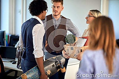 New colleague in the collective concept Stock Photo