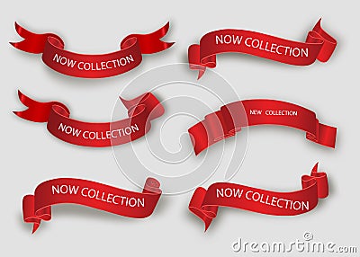 New collection tags. Vector badges and labels. Paper ribbons Vector Illustration
