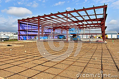 New commercial building under construction. Stock Photo