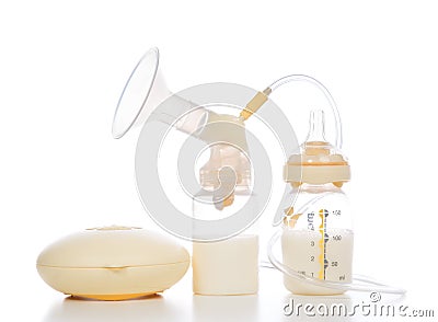 New compact electric breast pump to increase milk Stock Photo