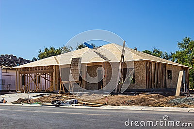 New Construction Of Single Family House Stock Photo