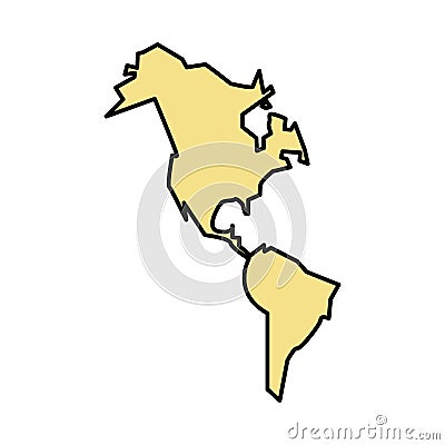 New continent american isolated icon Vector Illustration