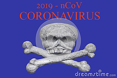 New Coronavirus-2019-nCoV, Wuhan virus concept. Coronavirus-2019-nCoV banner and image of skull and crossbones Stock Photo