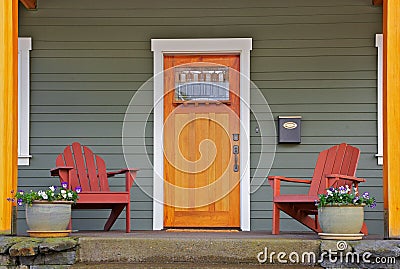 New craftsman Home front Stock Photo