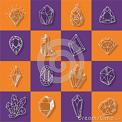 New Crystals Set Vector Illustration