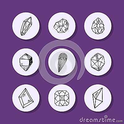 New Crystals Set Vector Illustration