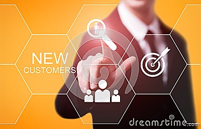 New Customers Advertising Marketing Business Internet Technology Concept Stock Photo