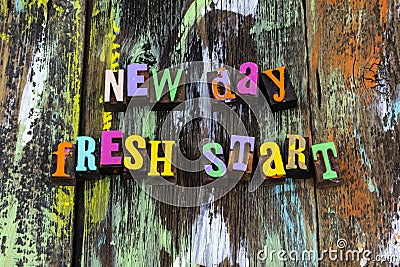 New day dawn dawning fresh start begin believe challenge Stock Photo