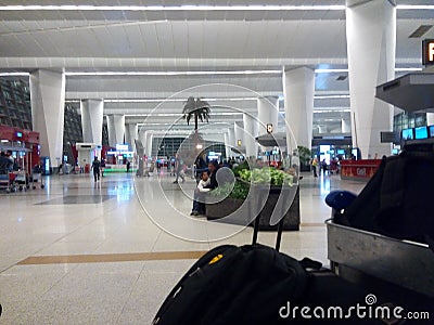 New Delhi Airport beautiful airport longest airport clean and huge Editorial Stock Photo