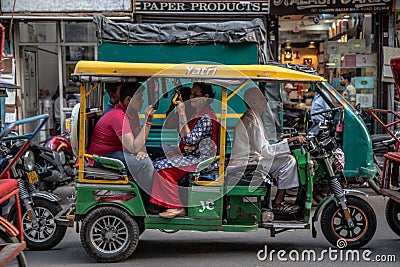 Classic Auto Rickshaw India Tuk Tuk with three wheeler is local taxi Editorial Stock Photo