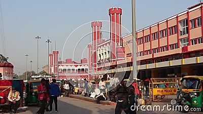 Street Traffic Near the Old Delhi Railway Station. Stock Video - Video