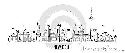 New Delhi skyline India this city buildings vector Vector Illustration