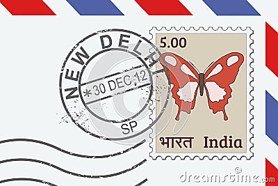 New Delhi stamp Vector Illustration