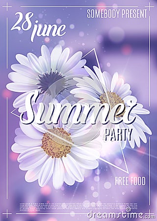 New designe summer party flyer or poster template. Vector Vector Illustration