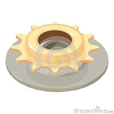 New detail icon isometric vector. Single speed freewheel sprocket car brake disc Vector Illustration