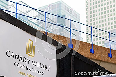 New development construction site in Canary Wharf Editorial Stock Photo